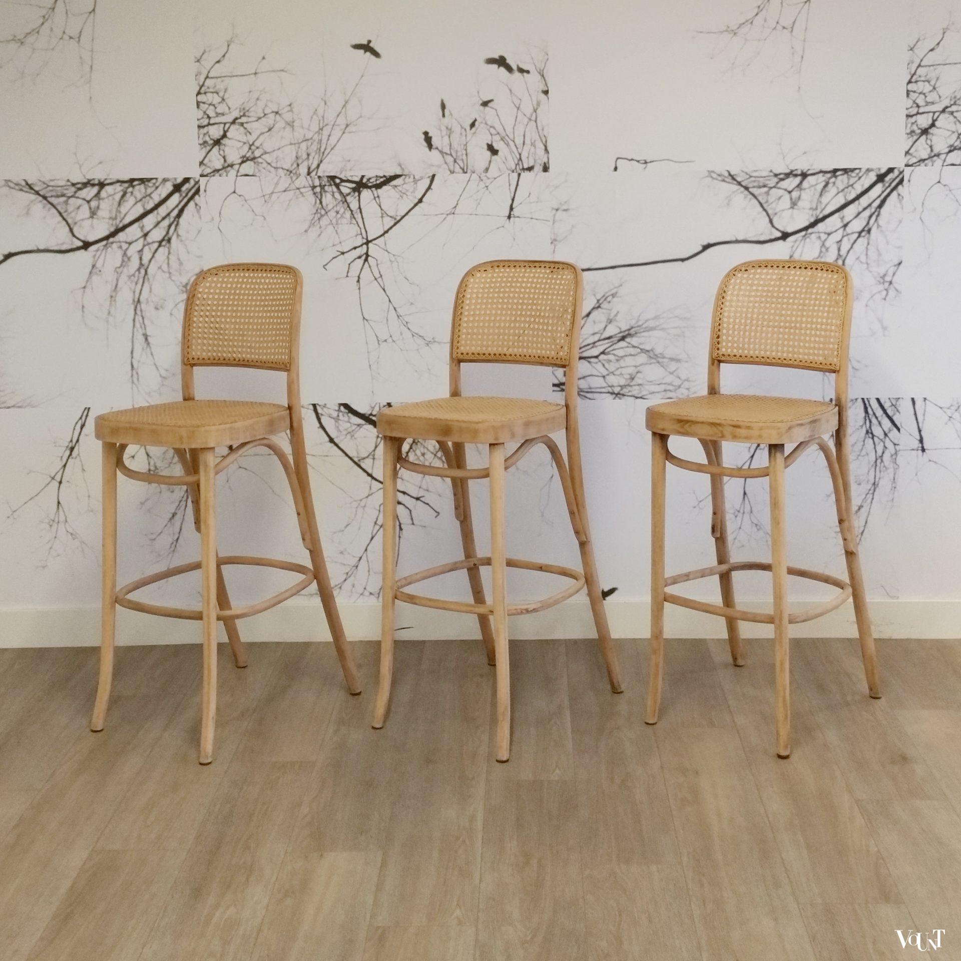 Set van 3 barkrukken nr. 811, Josef Hoffmann, FMG, jaren'60