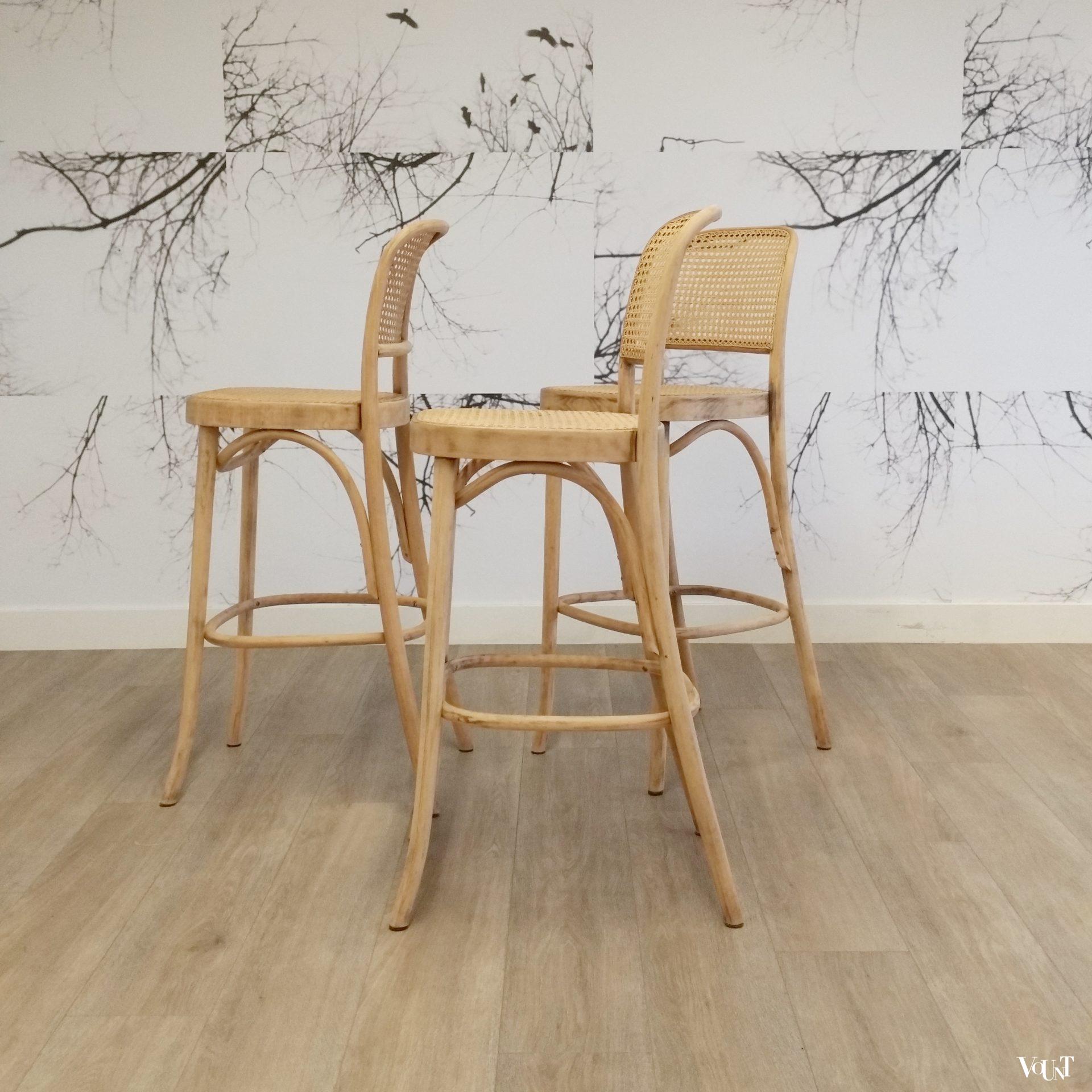 Set van 3 barkrukken nr. 811, Josef Hoffmann, FMG, jaren'60