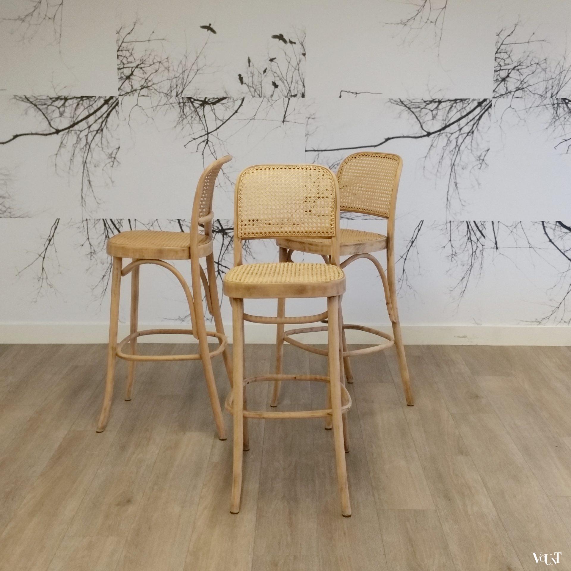 Set van 3 barkrukken nr. 811, Josef Hoffmann, FMG, jaren'60