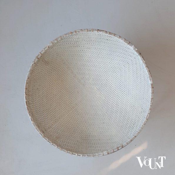 Rotan lectuurmand met metalen onderstel, jaren '50