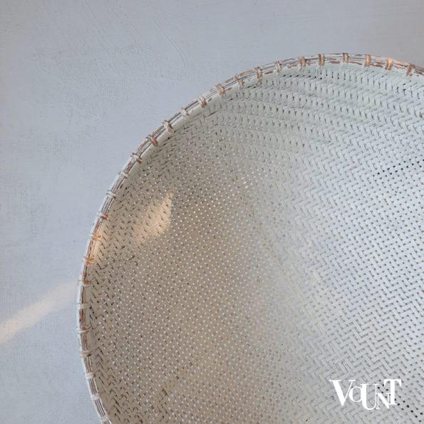 Rotan lectuurmand met metalen onderstel, jaren '50