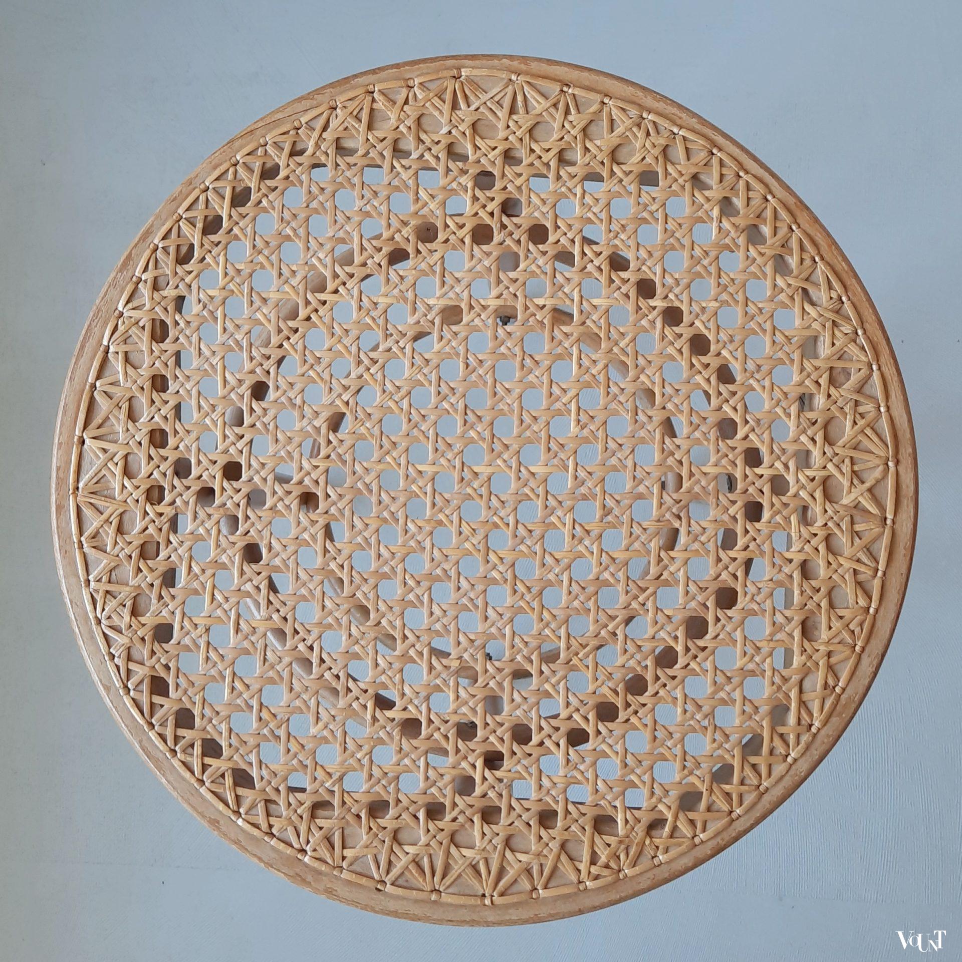 Set van 2 bentwood barkrukken met rotan zitting, jaren '60