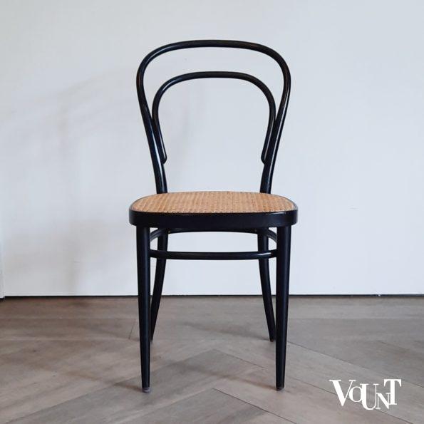 Set van 4 originele zwarte Thonet-stoelen nr. 214, jaren '70