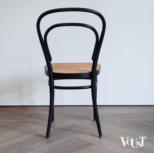 Set van 4 originele zwarte Thonet-stoelen nr. 214, jaren '70