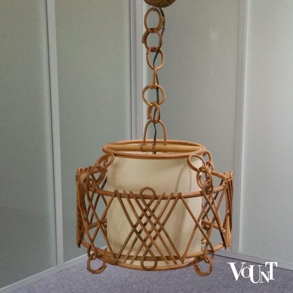 Franse rotan hanglamp, jaren '50/'60