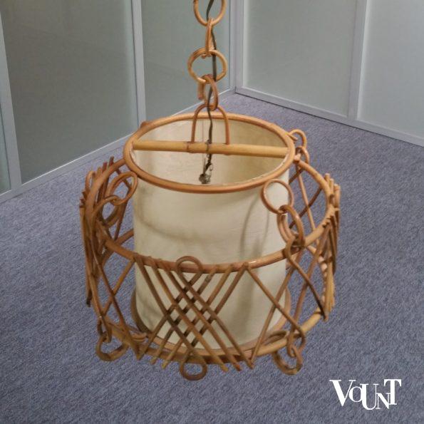 Franse rotan hanglamp, jaren '50/'60
