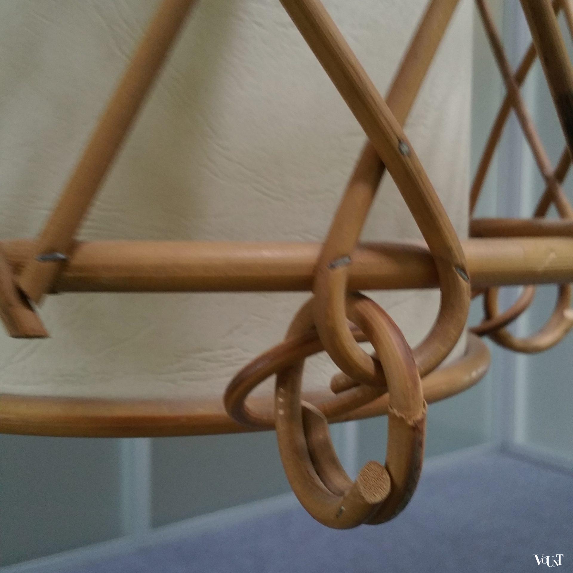 Franse rotan hanglamp, jaren '50/'60