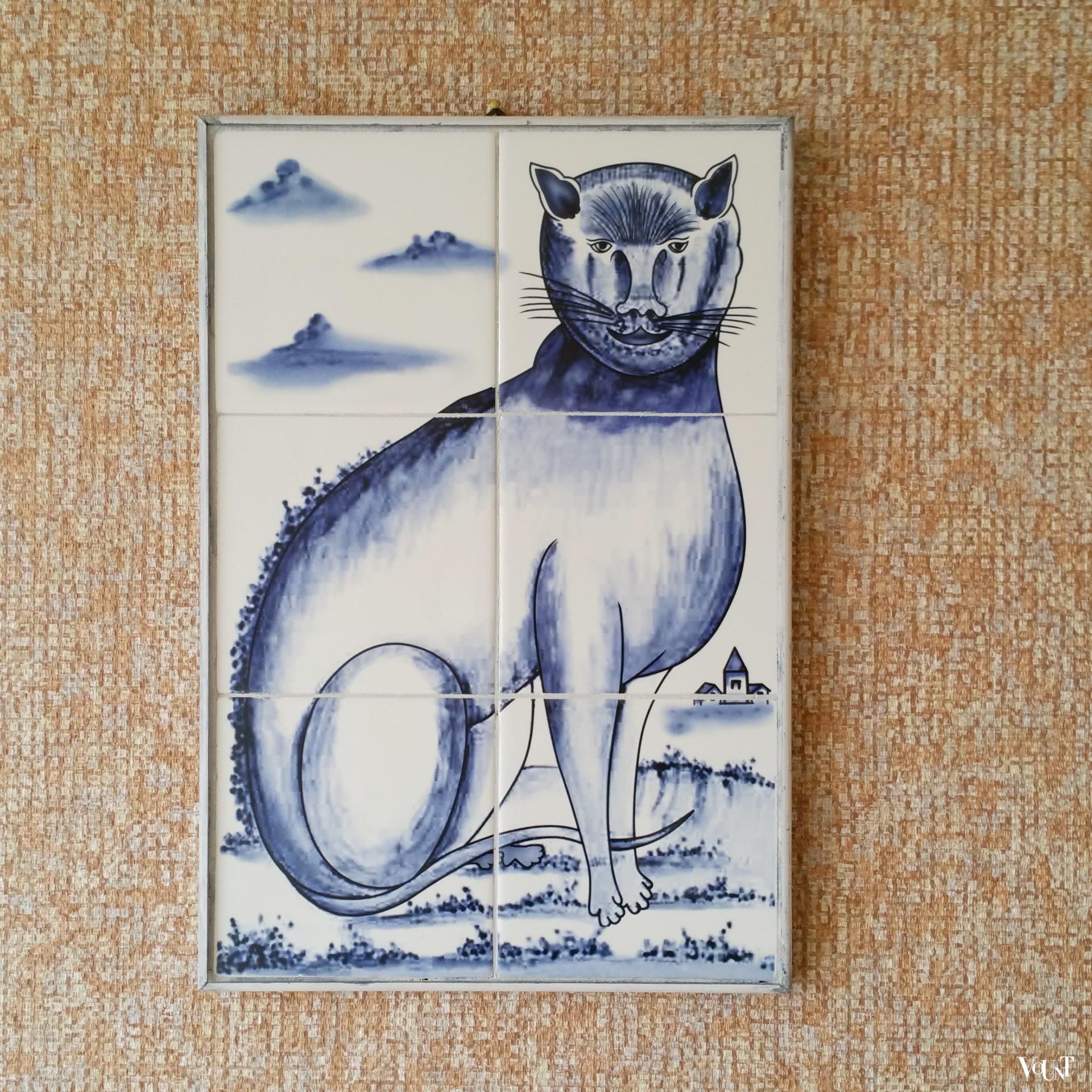 "Delfts blauw" tegeltableau kat