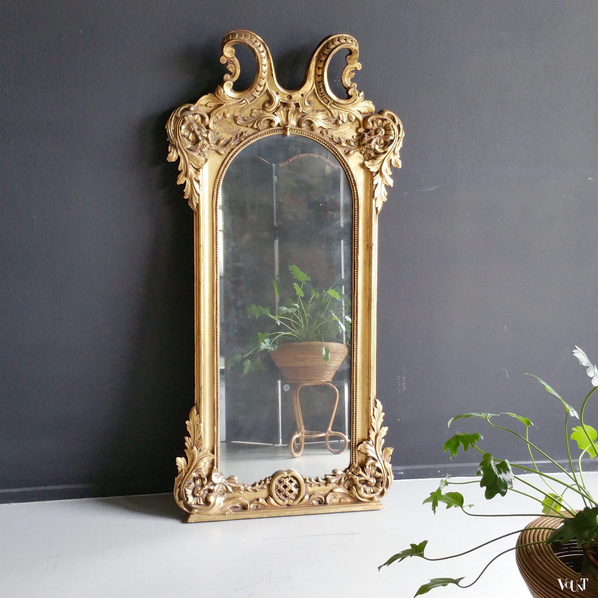 Grote antieke schouw- of vloerspiegel, eind 19e eeuw