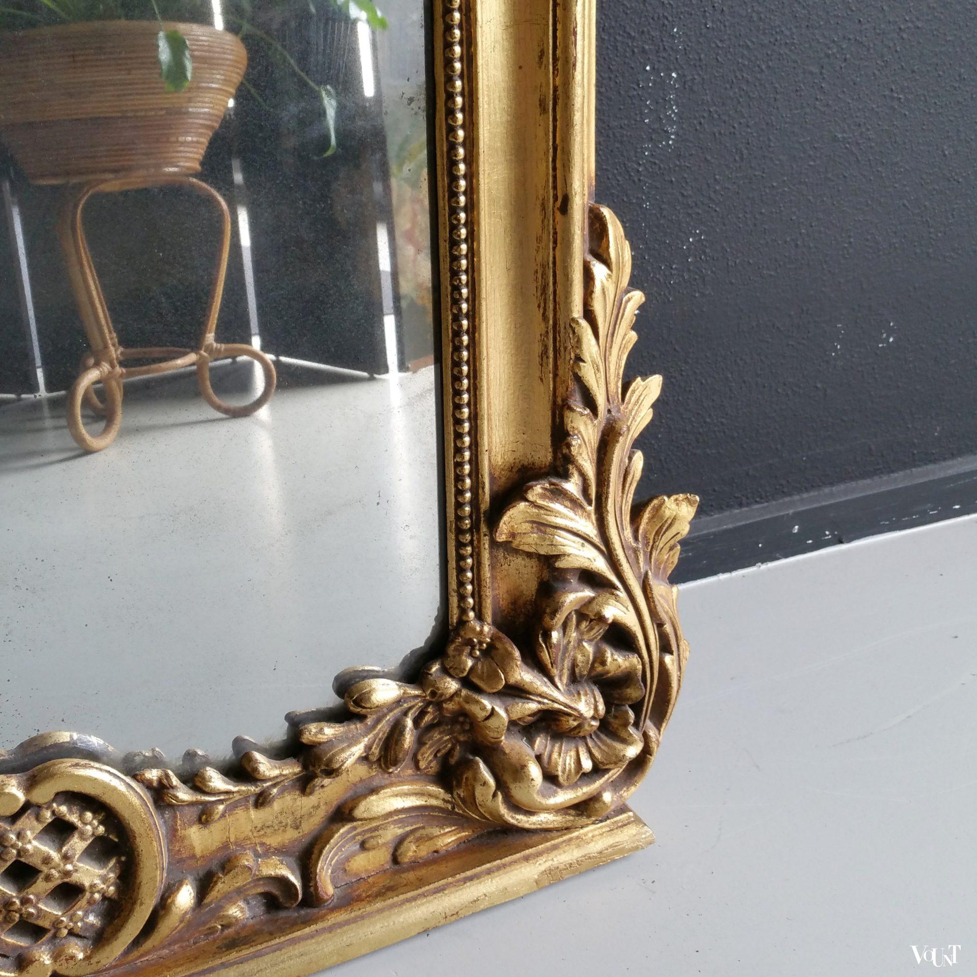 Grote antieke schouw- of vloerspiegel, eind 19e eeuw