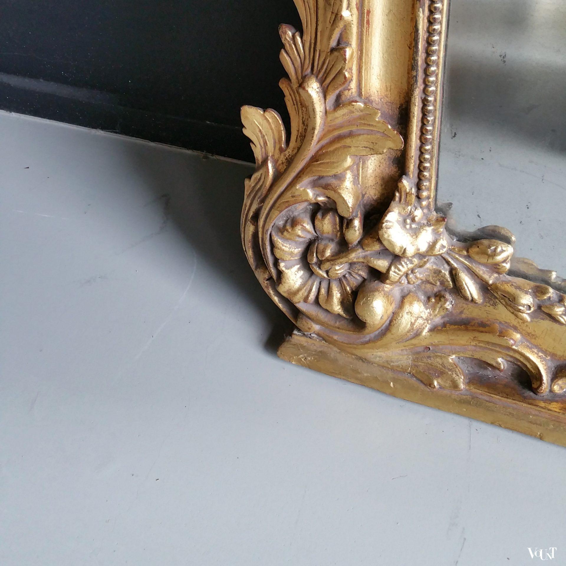 Grote antieke schouw- of vloerspiegel, eind 19e eeuw