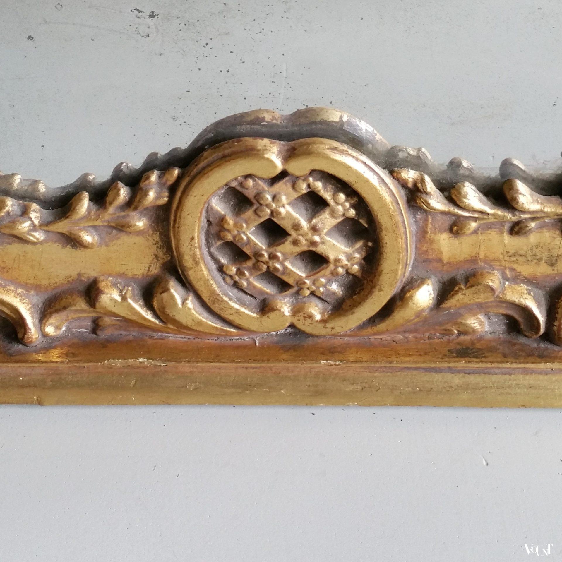 Grote antieke schouw- of vloerspiegel, eind 19e eeuw