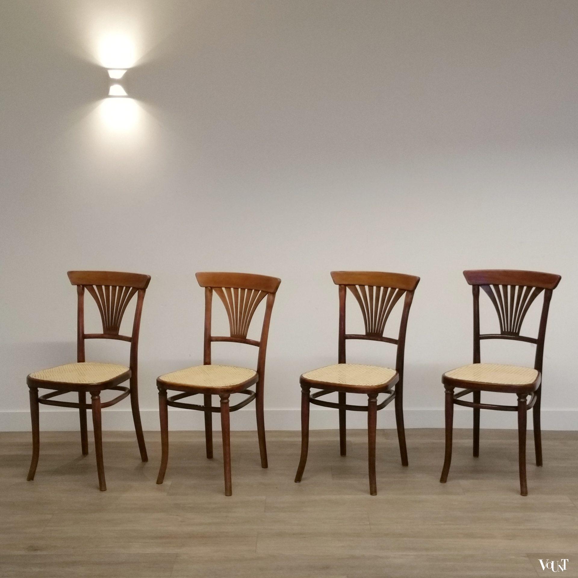 Set van 4 Thonet-stoelen nr. 221, rond 1900