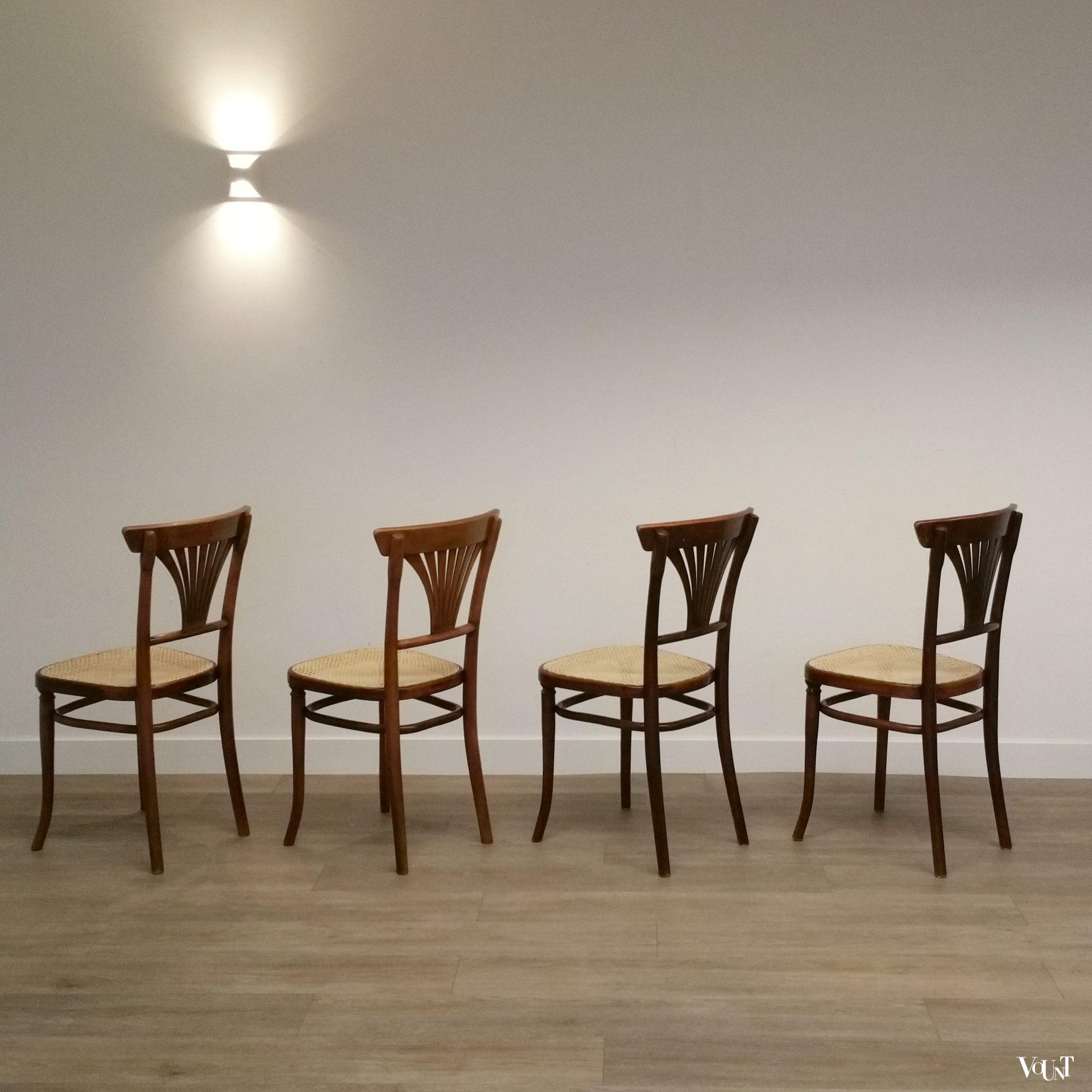 Set van 4 Thonet-stoelen nr. 221, rond 1900