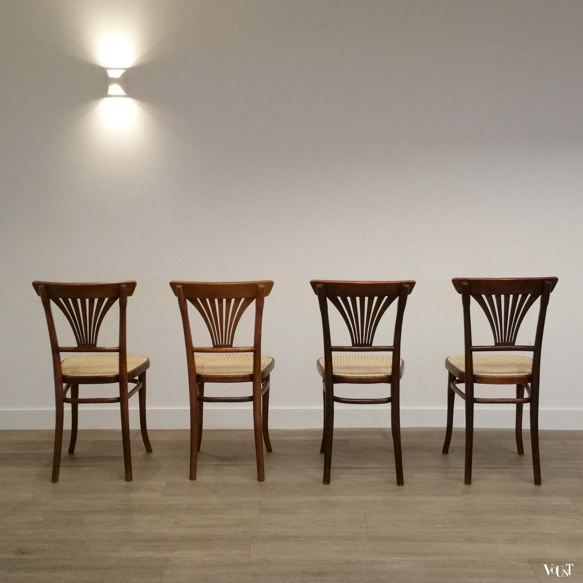 Set van 4 Thonet-stoelen nr. 221, rond 1900