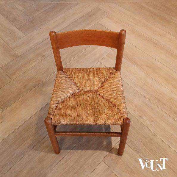 Set van 2 eettafelstoelen met biezen zitting, J.W. van Heuvel voor Ad Vorm, jaren '60