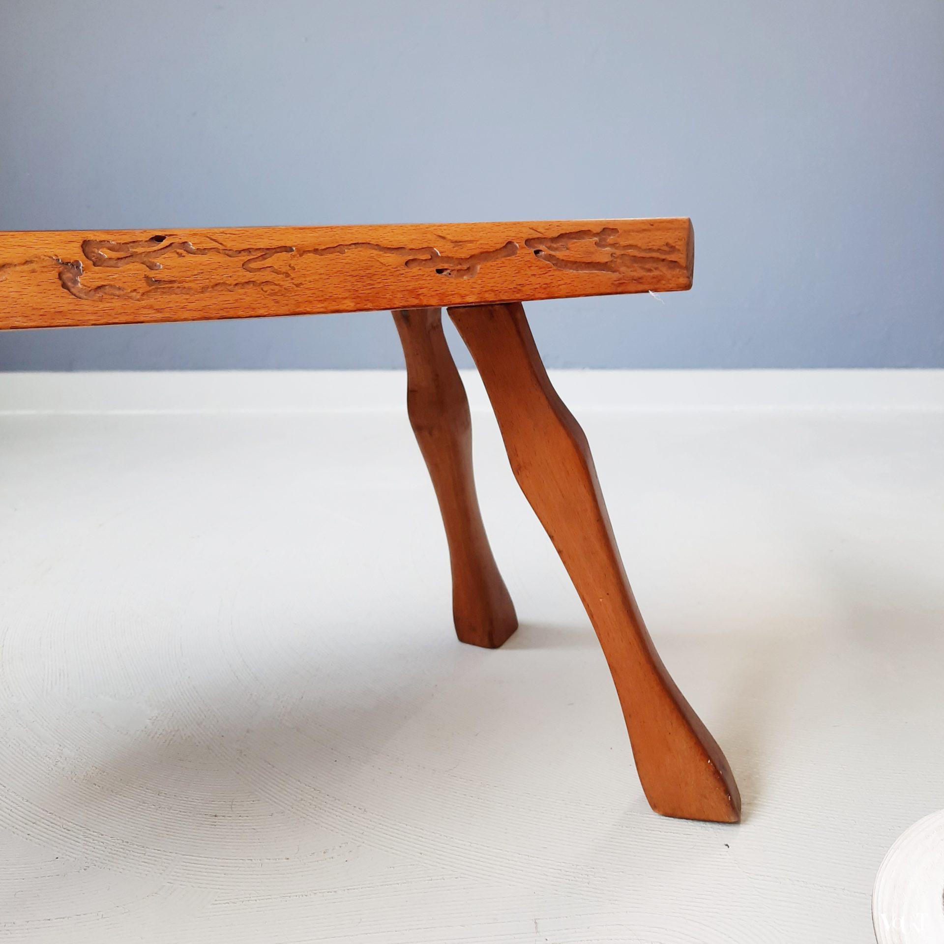 Organisch boomstambijzettafeltje, jaren '50