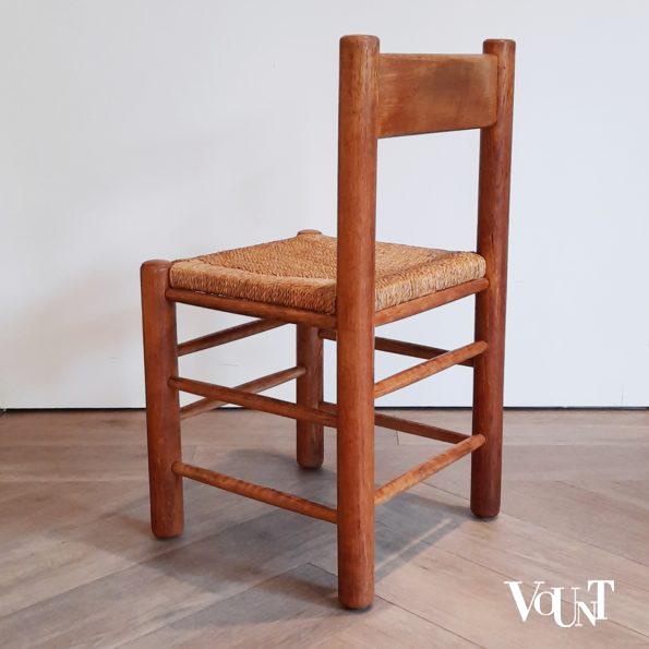 Set van 4 houten stoelen met zitting van touw, jaren '50/'60