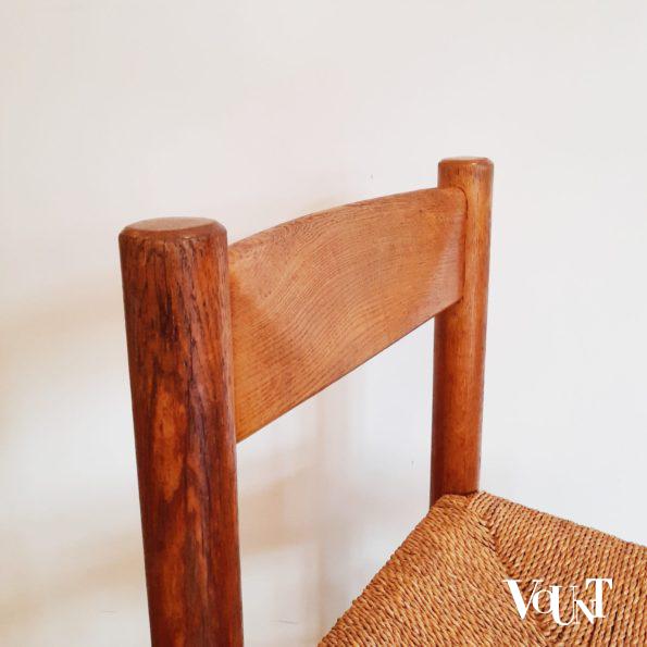 Set van 4 houten stoelen met zitting van touw, jaren '50/'60