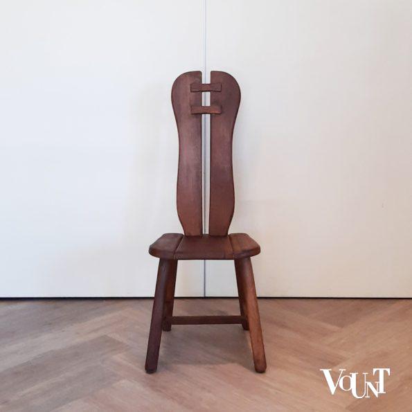 Set van 4 brutalist stoelen met hoge rugleuning, jaren '60