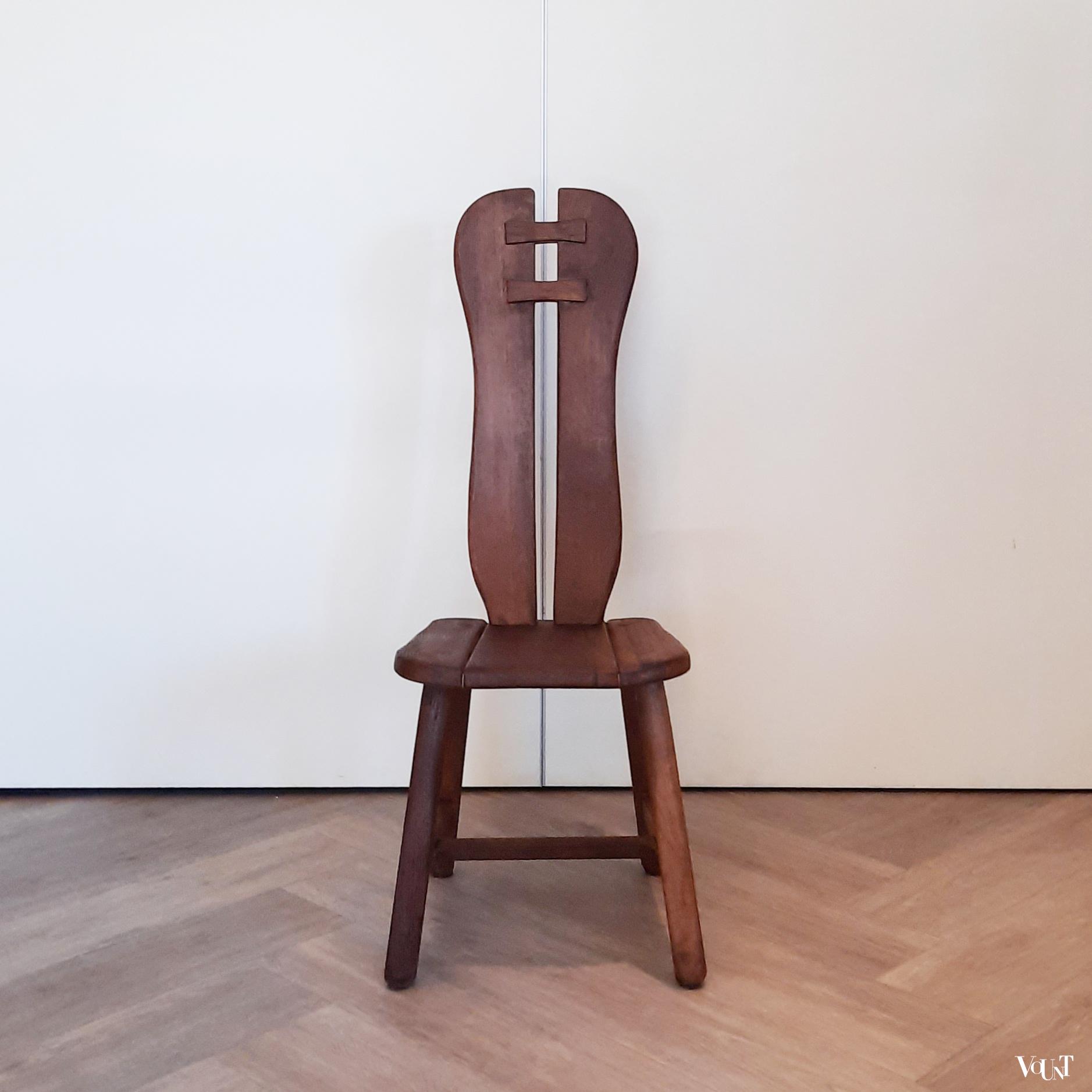Set van 4 brutalist stoelen met hoge rugleuning, jaren '60