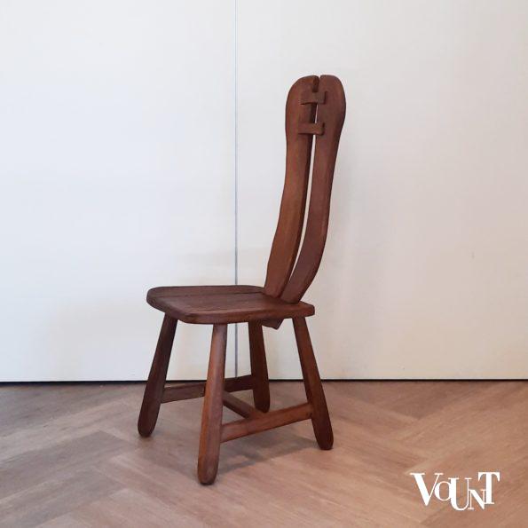 Set van 4 brutalist stoelen met hoge rugleuning, jaren '60