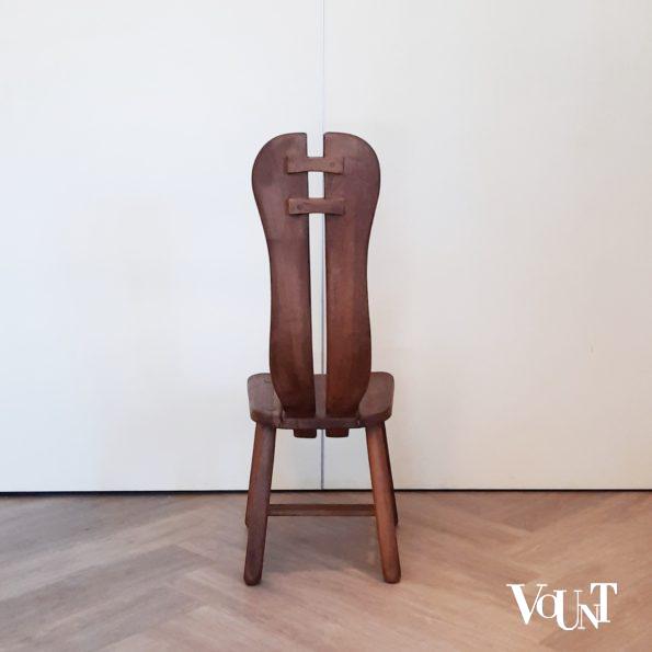 Set van 4 brutalist stoelen met hoge rugleuning, jaren '60