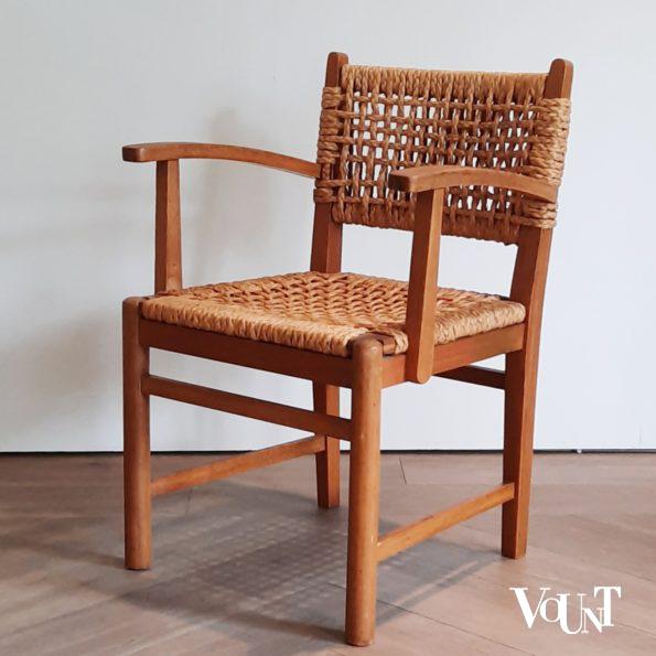 Thonet stoel hout en touw, ca. 1950