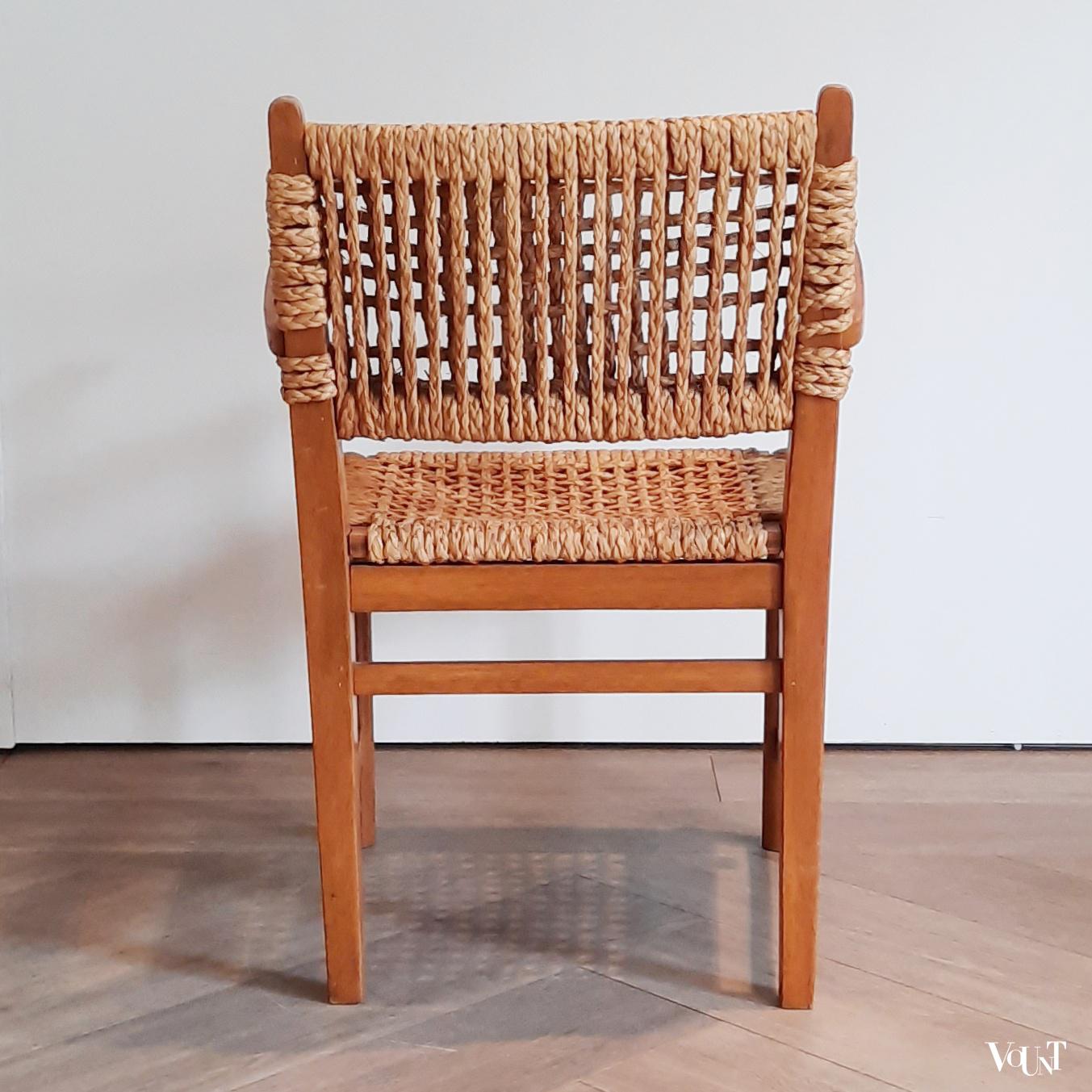 Thonet stoel hout en touw, ca. 1950