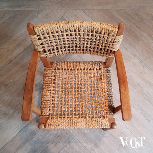 Thonet stoel hout en touw, ca. 1950