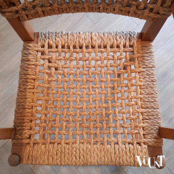 Thonet stoel hout en touw, ca. 1950