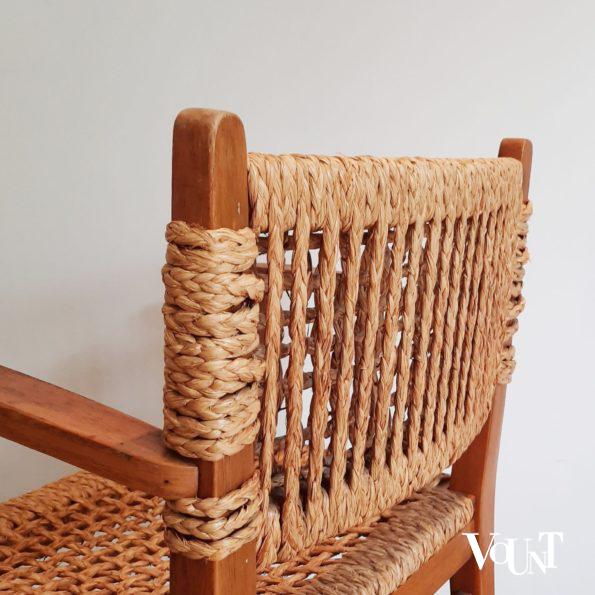 Thonet stoel hout en touw, ca. 1950
