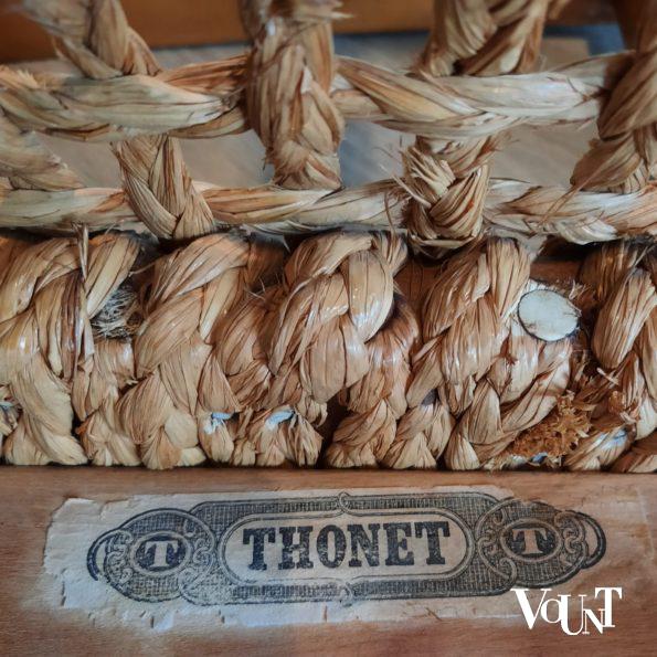 Thonet stoel hout en touw, ca. 1950