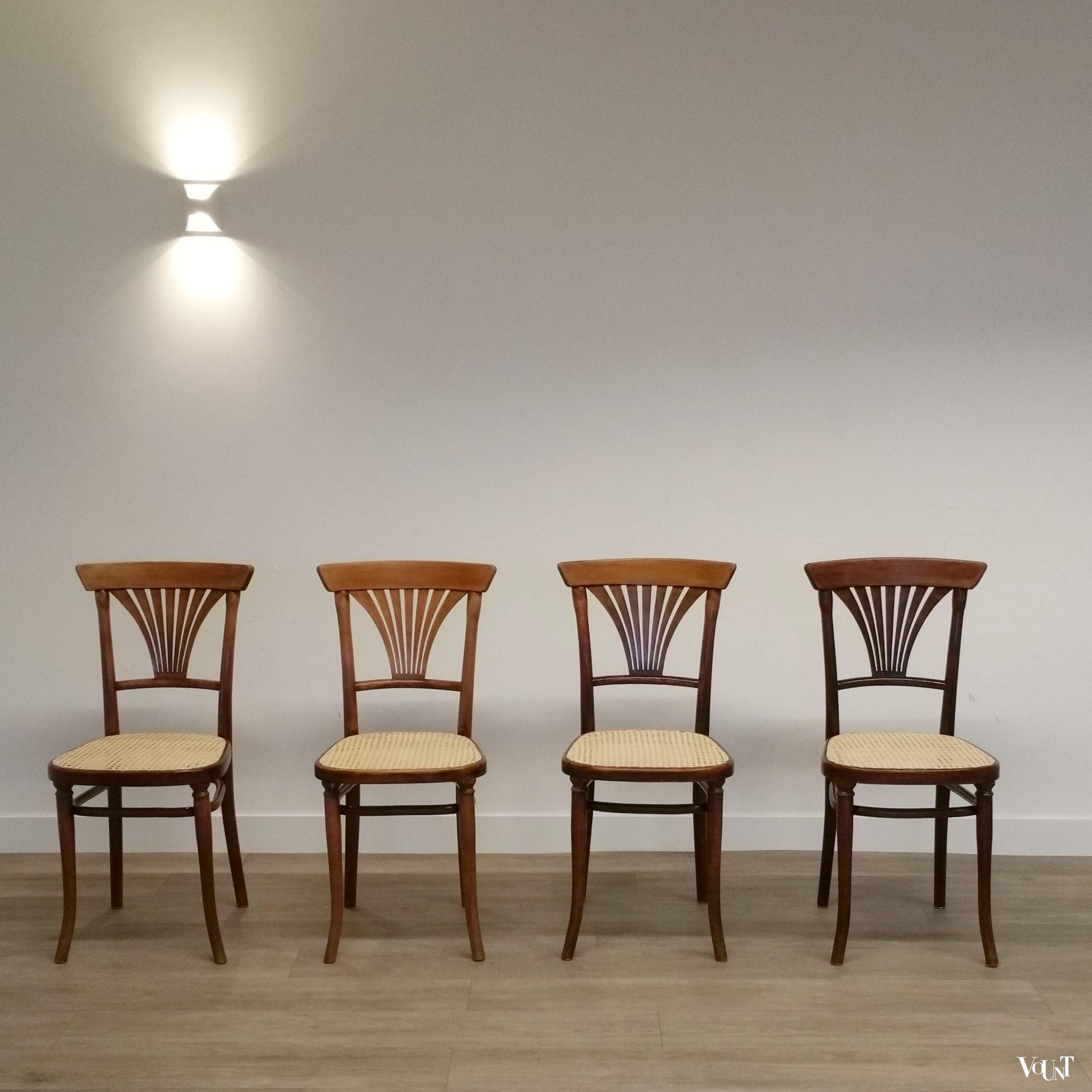 Set van 4 Thonet-stoelen nr. 221, rond 1900