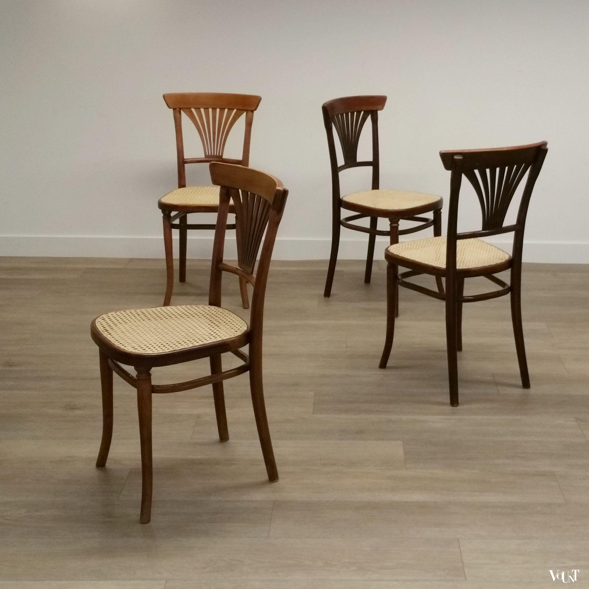 Set van 4 Thonet-stoelen nr. 221, rond 1900