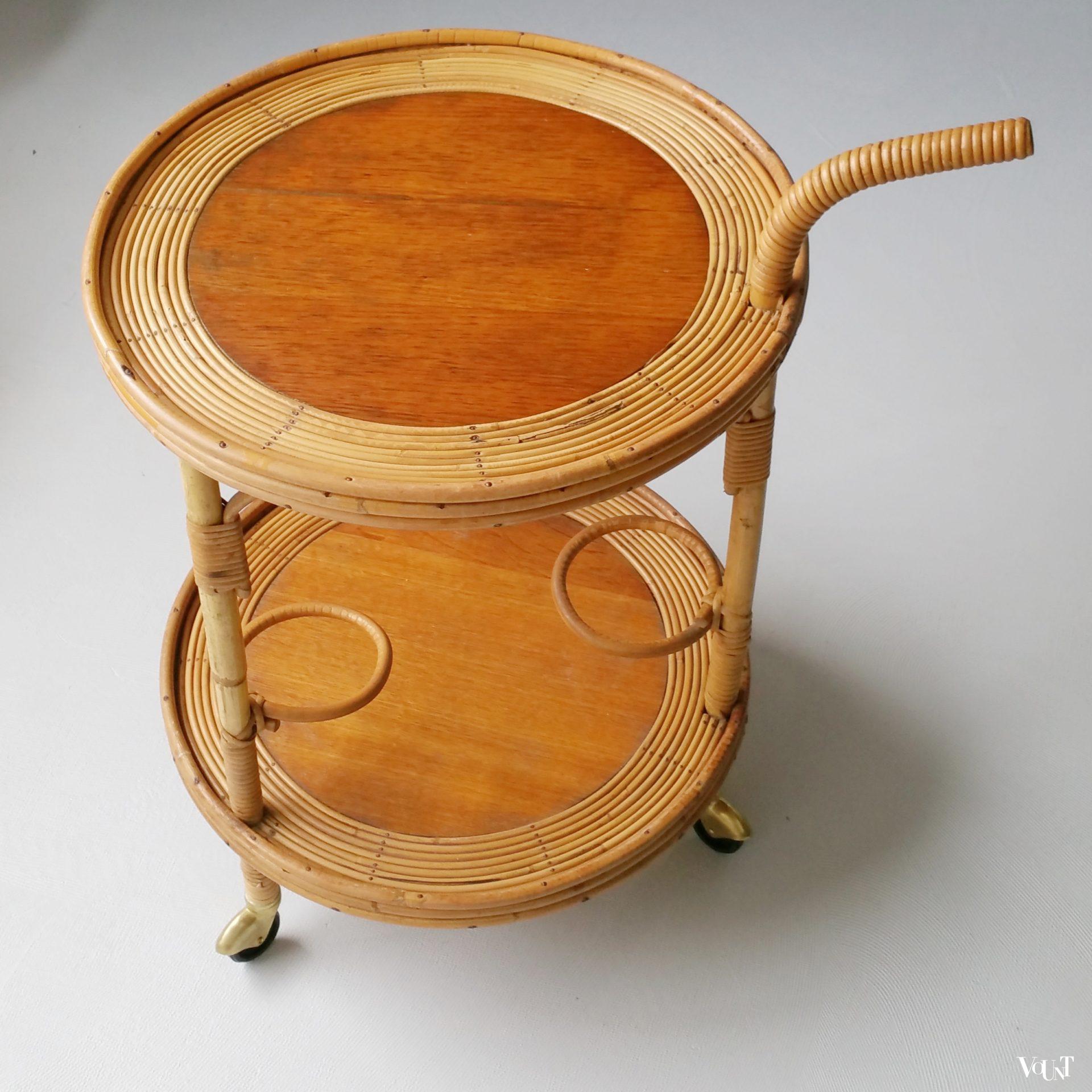 Ronde rotan trolley, Frankrijk, jaren '60