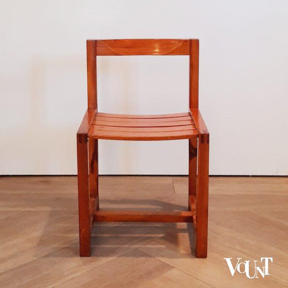 Set van 4 grenen eetkamerstoelen, jaren '70