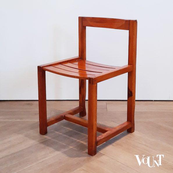 Set van 4 grenen eetkamerstoelen, jaren '70