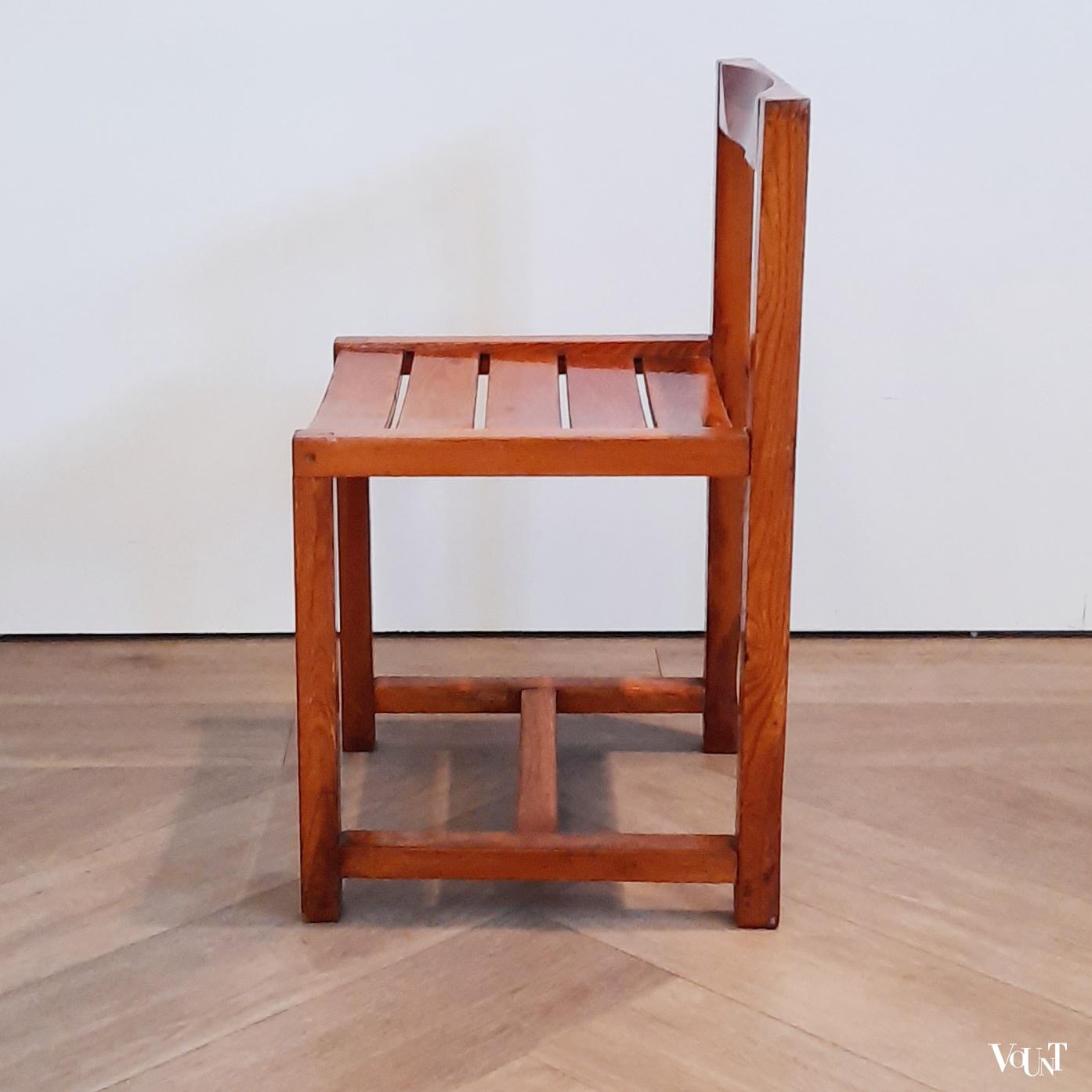 Set van 4 grenen eetkamerstoelen, jaren '70