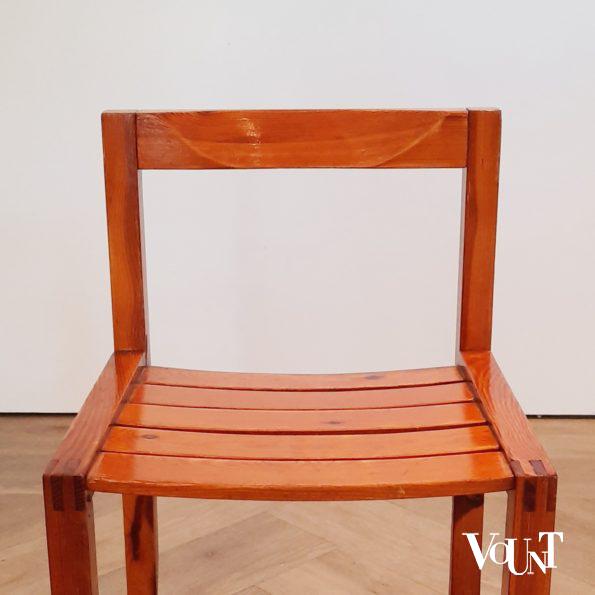 Set van 4 grenen eetkamerstoelen, jaren '70