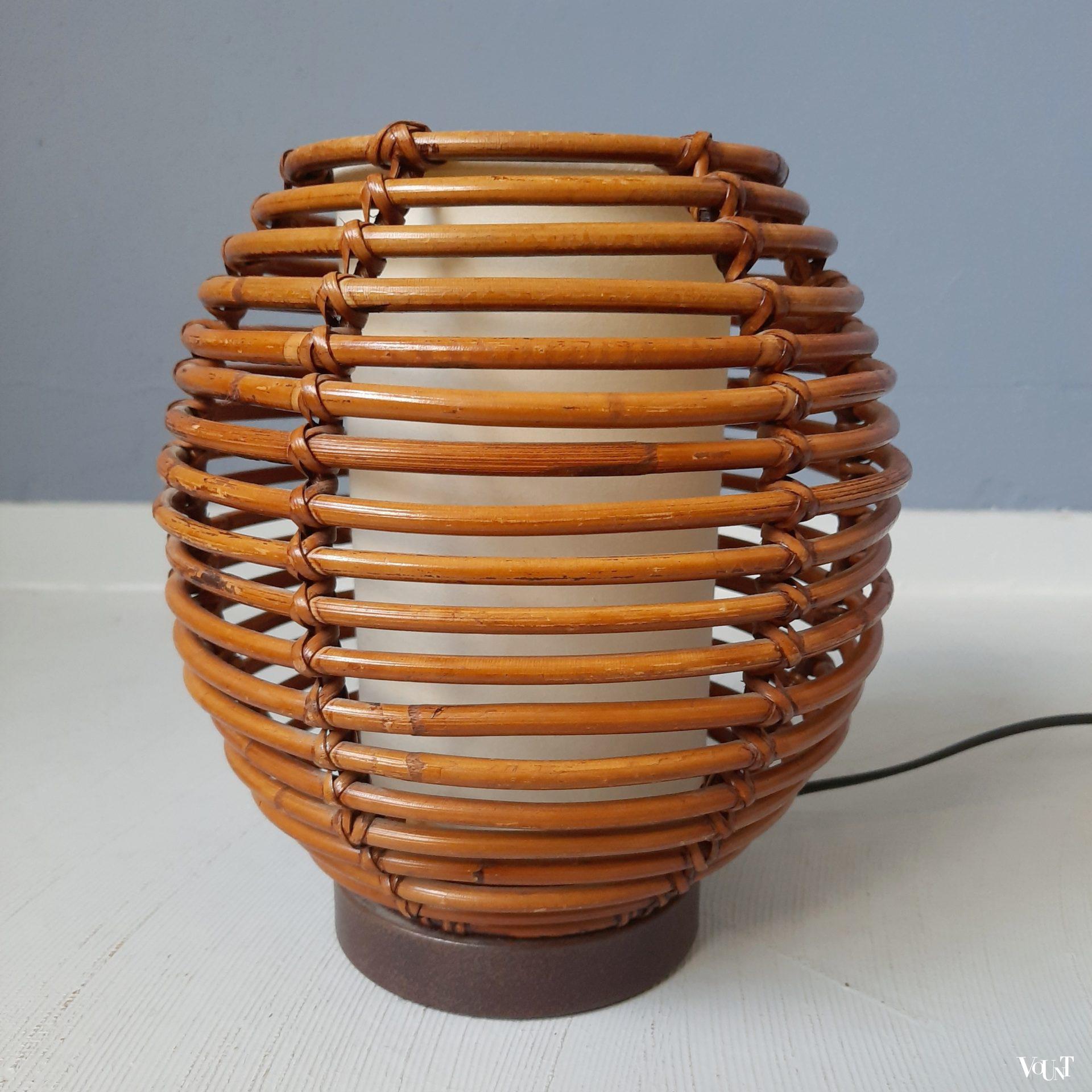 Rotan tafellamp, Mathias Luminaires, Frankrijk