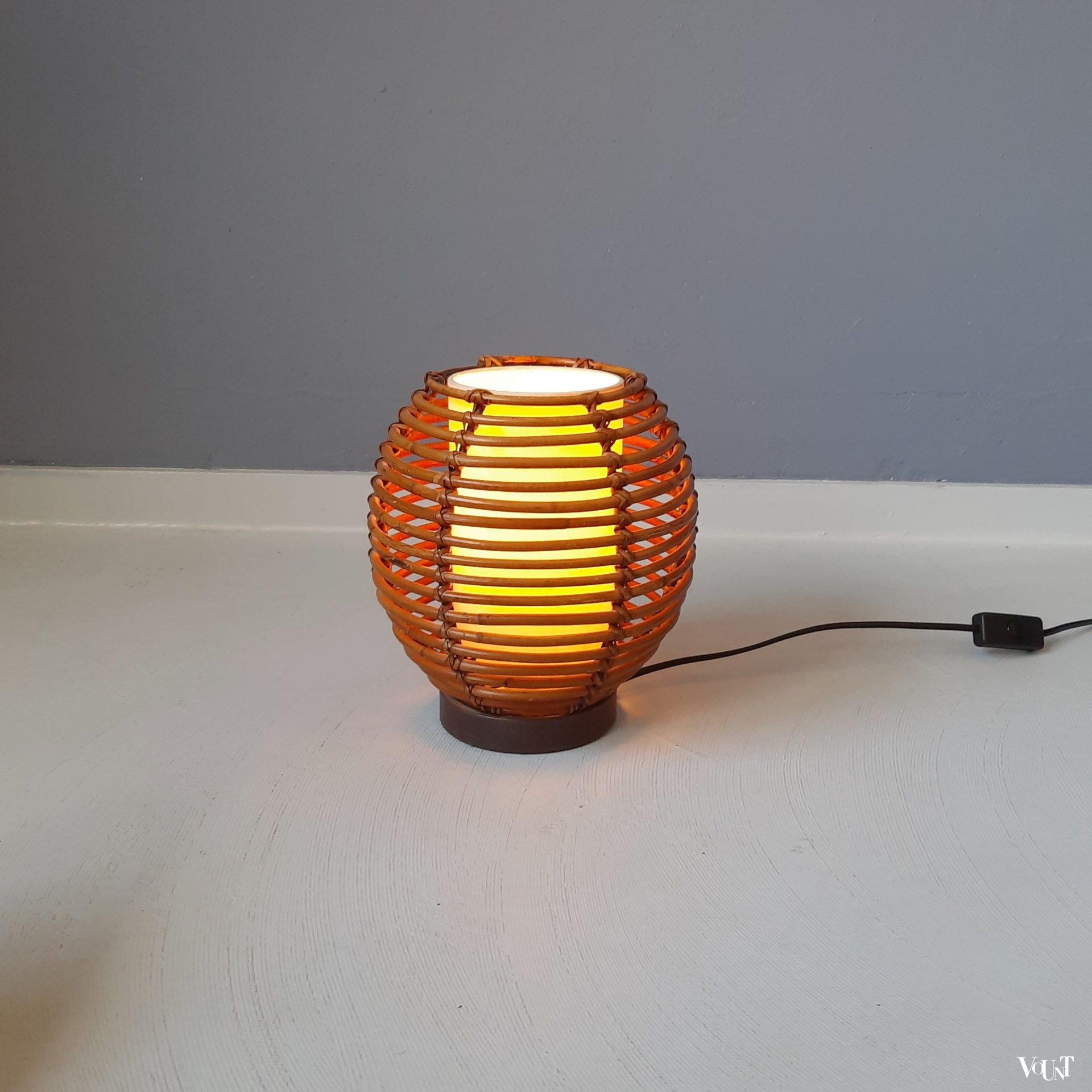 Rotan tafellamp, Mathias Luminaires, Frankrijk