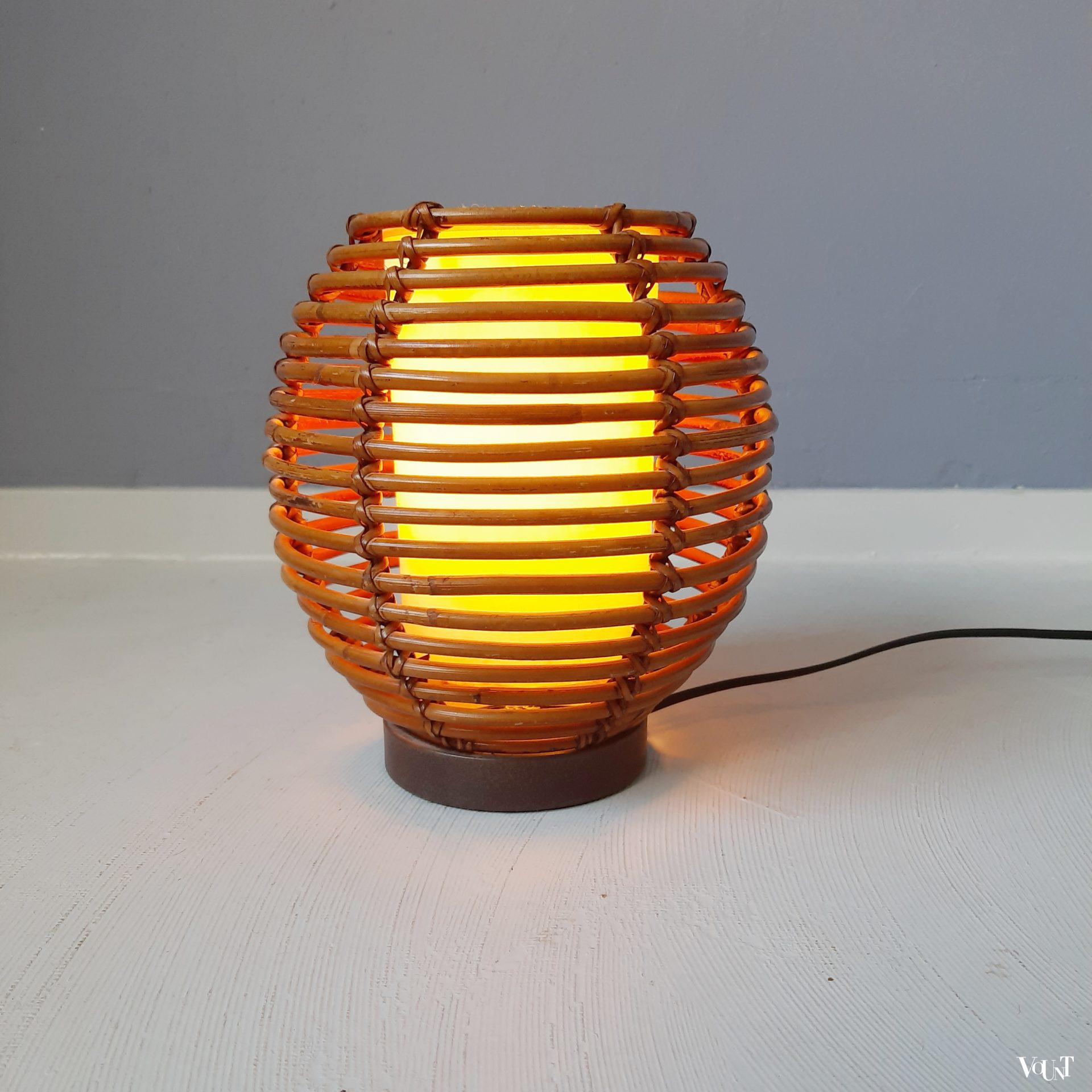 Rotan tafellamp, Mathias Luminaires, Frankrijk