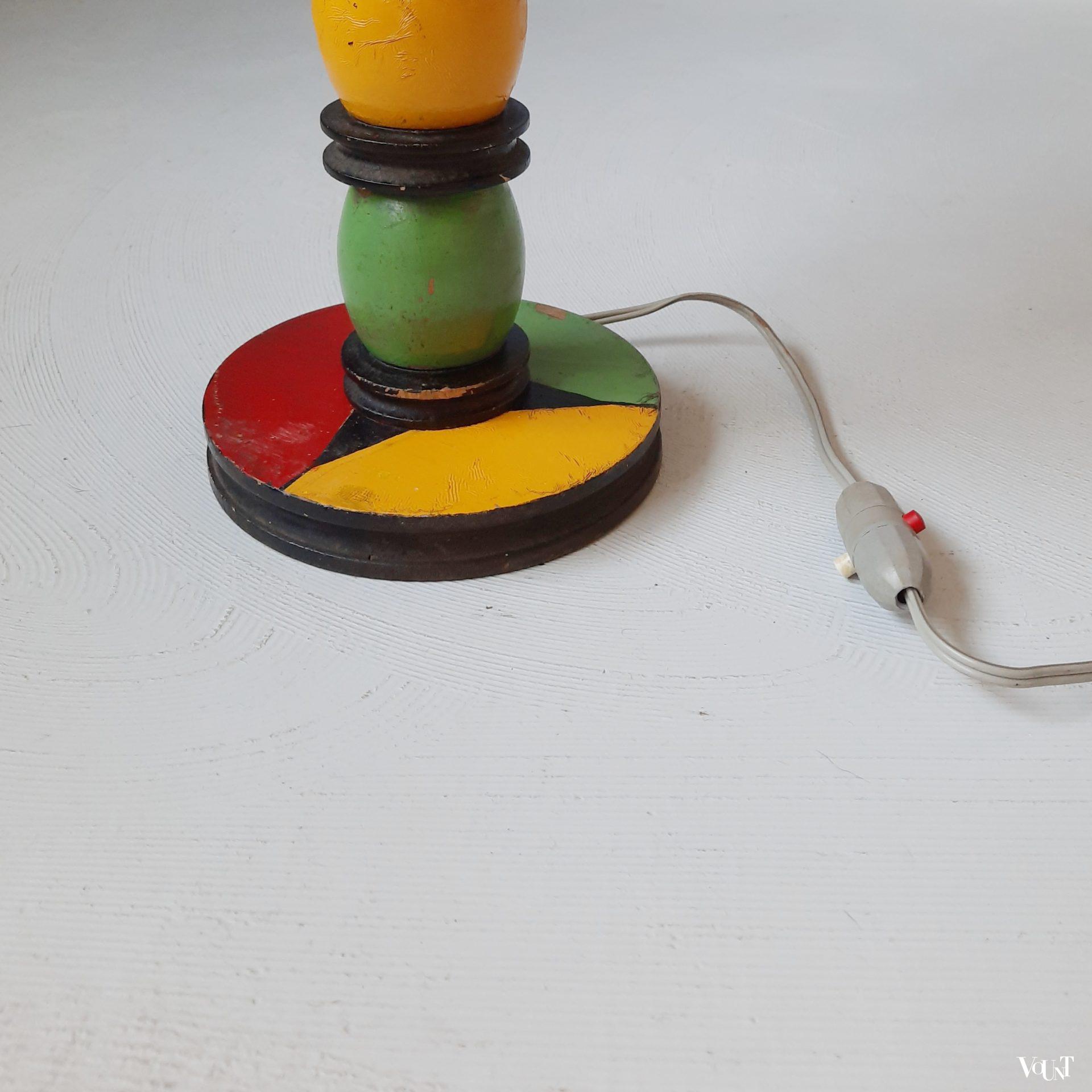 Modernistisch Frans tafellampje met raffia-kap, jaren '50