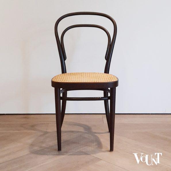 Set van 6 originele bruine Thonet-stoelen nr. 214, jaren '70