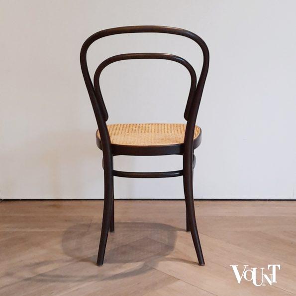 Set van 6 originele bruine Thonet-stoelen nr. 214, jaren '70