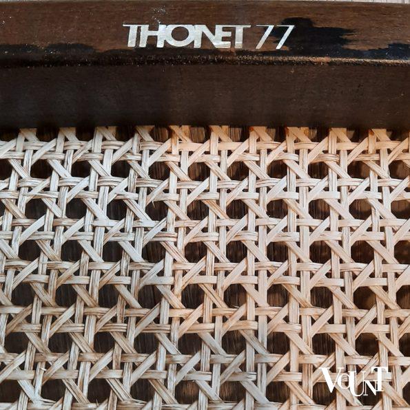 Set van 6 originele bruine Thonet-stoelen nr. 214, jaren '70