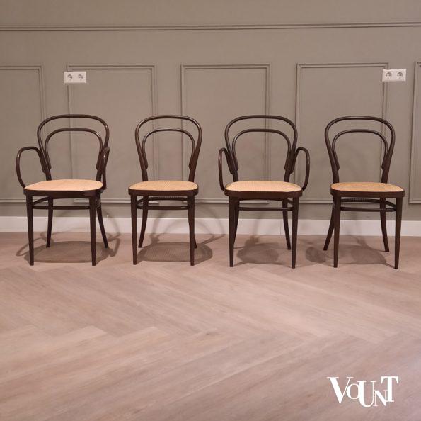 Set van 4 Thonet-stoelen nr. 214, jaren '70