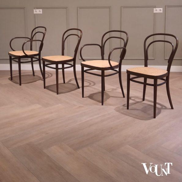 Set van 4 Thonet-stoelen nr. 214, jaren '70