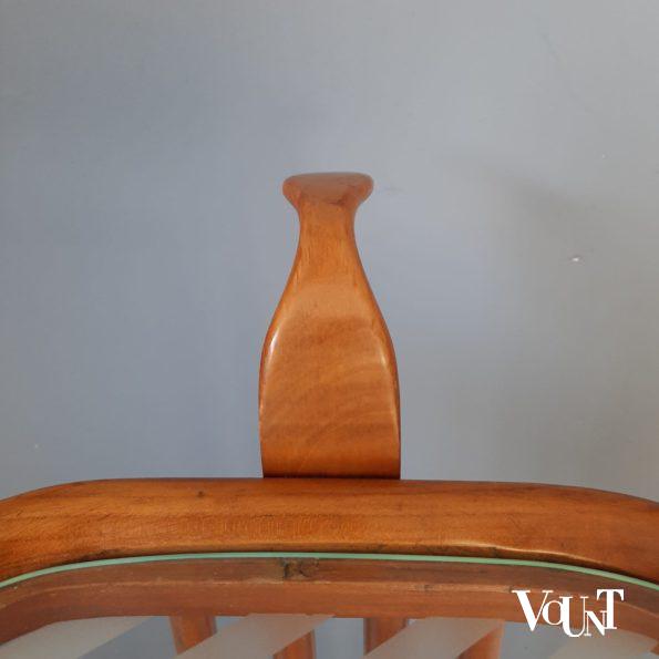 Midcentury trolley cederhout en glas